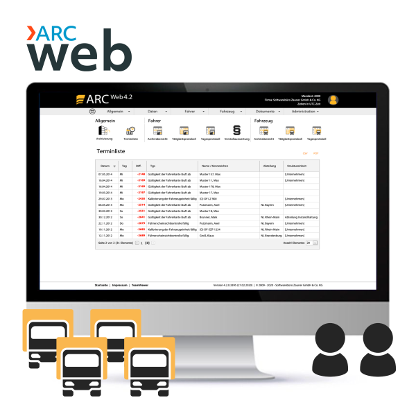 ARC WEB Basis 4 - bis 50 Fahrzeuge (inkl. 2 User)