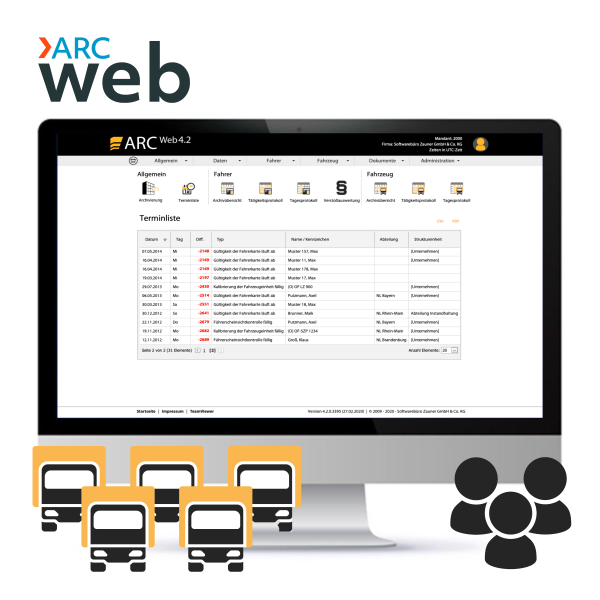 ARC WEB Professional 1 - ab 6 Fahrzeugen, inkl. 3 User