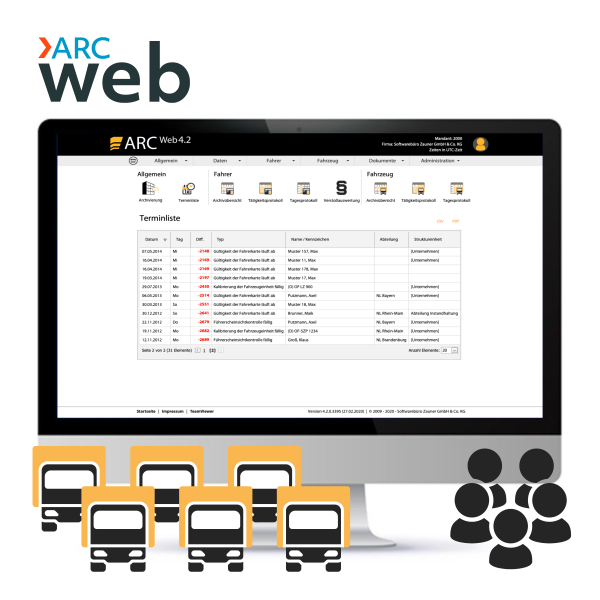 ARC WEB Professional 2 - ab 200 Fahrzeugen, inkl. 5 User